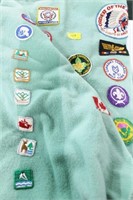 HUDSON'S BAY BLANKET WITH 1970'S BSA PATCHES SEWN