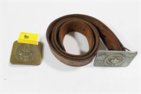 LEATHER BELT WITH 2 BSA BUCKLES DIAMOND JUBILEE