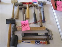1 lot 12 mixed hammers