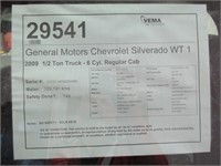 2009 CHEVY SILVERADO 1500 WT REG CAB 4X2