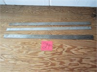 3 METAL MACHINEST RULERS - 2 FEET LONG