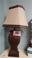 LEATHER LOOK TABLE LAMP 29"