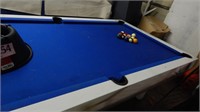 POOL TABLE WITH METAL FRAME BLUE FELT SLATE? WITH