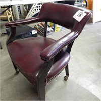 ROLLING OFFICE CHAIR W/ NAILHEAD ACCENTS