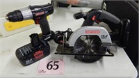 CRAFTSMAN DRILL AND TRIM SAW WITH CHARGERS (ONLY