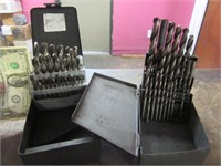 Two Drill Bit Tool Sets in Metal Cases