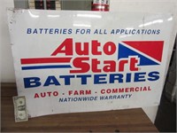 3'x2' Metal AutoStart Batteries Sign
