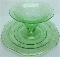 GREEN DEPRESSION STEM COMPOTE WITH PLATTER