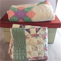 VTG. HANDMADE QUILTS WITH SMALL CHEST