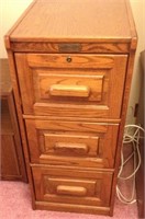 3-drawer oak file cabinet