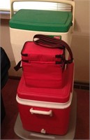 (1) Lot of coolers and empty tote
