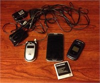 (1) Lot of miscellaneous cell phones and chargers