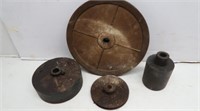 4 Antique Pulleys