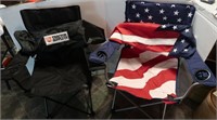 2 Folding Canvas Chairs w/Carrier-Cover