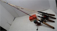 4 Fishing Poles w/Reels