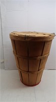 Vintage Wooden Basket w/Lid-20"H