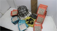 Vint. Bingo Machine w/Spinning Basket/Balls/Cards
