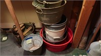 Misc Lot-Wash Tubs, Buckets, Mop Bucket,