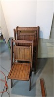 4 Vintage Wooden Folding Chairs