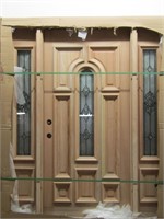 UNFINISHED SOLID MAHOGANY ENT DOORS W/SIDELIGHTS