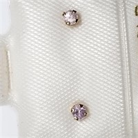 10K White Gold Pink Sapphire Earrings