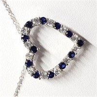 Sterling Silver Created Sapphire Cubic Zirconia