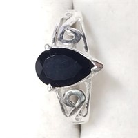 Sterling Silver Onyx  Ring Size 6
