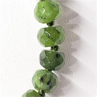 Sterling Silver Natural Jade Briolette Beads