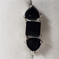 Sterling Silver Onyx Ring Size 6.5