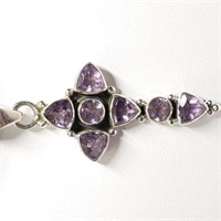 Sterling Silver Amethyst Necklace (weight 11g),