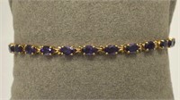 14kt yellow gold amethyst bracelet