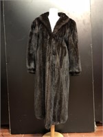 Ladies 7/8 Length Black Mink Fur Coat