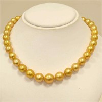 18" graduated strand of Golden South Sea Pearls