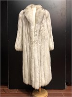 Ladies Full Length Silver Fox Fur Coat