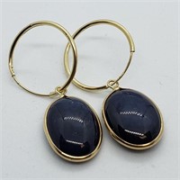 $1200. 14kt. Gold Sapphire (15ct) Earrings