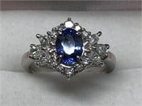 $4000 Platinum Sapphire & Diamond Ring