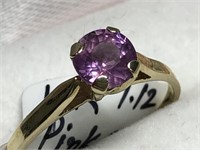 $600. 10kt. Pink Sapphire Ring (Size 6.5)