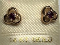 $600. 14KT Gold Ruby Earrings