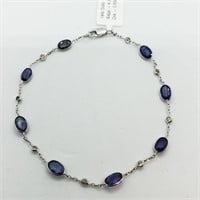 $3500. 14k Sapphire(4.5ct) Diamond(0.3ct) Bracelet