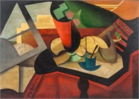 French Oil on Canvas Cubist Signed Metzinger