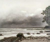 French School Oil on Canvas Coastal Signed Gautiez