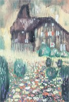 Austrian School Tempera Oil Signed Gustav Klimt