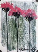 American Acrylic on Paper Signed Cy Twombly