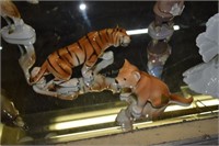 Royal Dux Tiger & Cougar cub