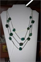 sterling and green quartz necklace