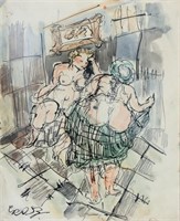 GEORGE GROSZ German 1893-1959 Watercolor