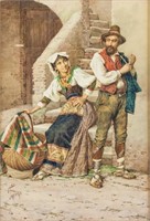 FILIPPO INDONI Italian 1800-1884 Watercolor