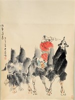LIU DAWEI Chinese b.1945 Watercolor Paper Scroll