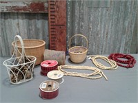 Baskets, bells,ribbon,beads