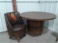 Barrel table & chair
